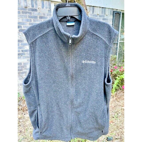 COLUMBIA Steens Mountain Fleece Vest Charcoal Gray Size Large RN 69724 - Picture 1 of 7